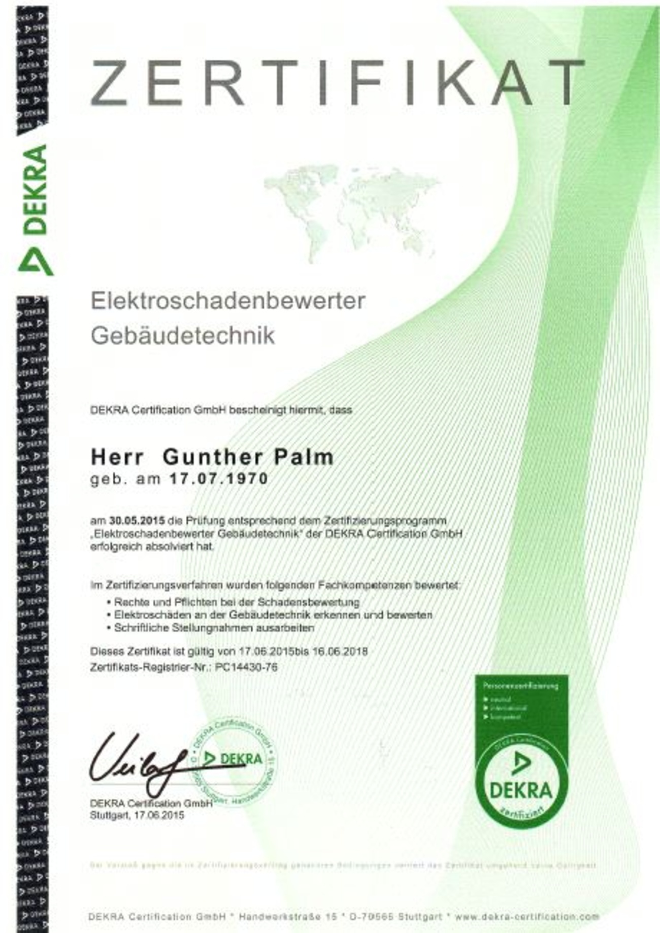 Gunther Palm ist bei Palm Elektroservice in Altenburg